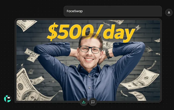 روی «ایجاد» کلیک کنید. بعد از ۲۰ ثانیه، نسخهای از تصویر را که چهرهام در آن تغییر یافته است، خواهید دید. برای مثال، این تصویر کوچک جدید من است که چهرهام در آن قرار دارد: