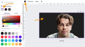 ۶. تغییر پسزمینه با کلیک روی پسزمینه و انتخاب یک رنگ، رنگ پسزمینه را تغییر دهید. من پسزمینههای تیره را دوست دارم، بنابراین یک پسزمینه تقریباً مشکی انتخاب میکنم.